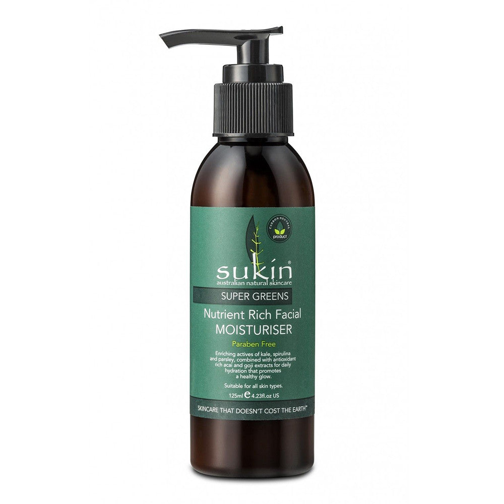 Sukin Super Greens Nutrient Rich Facial Moisturiser, 4.23 Oz